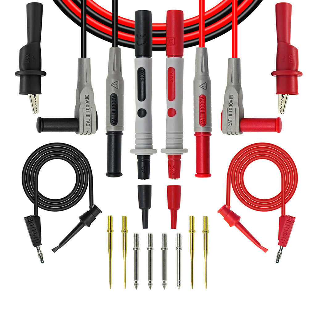 8pcs Electronic Test Lead Multimeter Test Probe Lead Banana Test Probe Set PVC