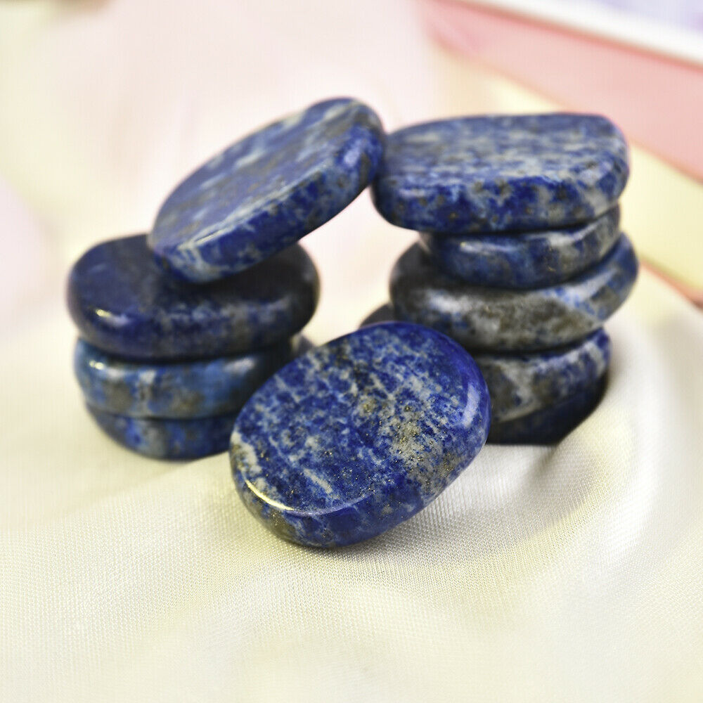 1X Natural Smooth Lapis Lazuli Polished Stone Rock Fossils Mineral Healing Craft