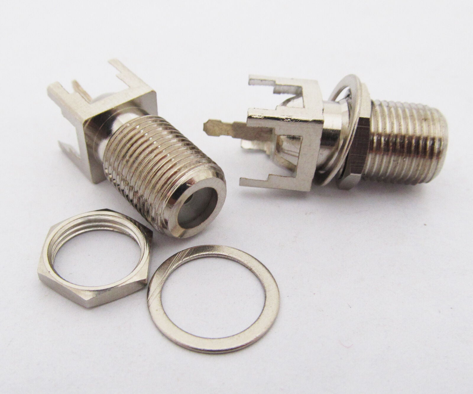 50 pcs Straight F female Jack with PCB RF coaxial TV connector NEW