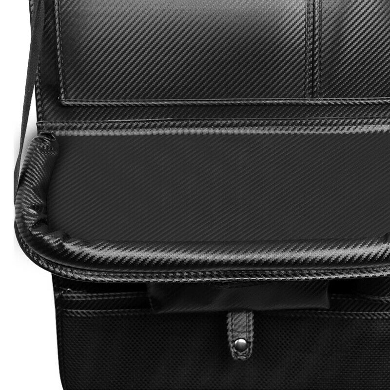 Car Seat Storage Bag PU Leather Multi Pocket w/ 4 USB Charging Port Dining Table