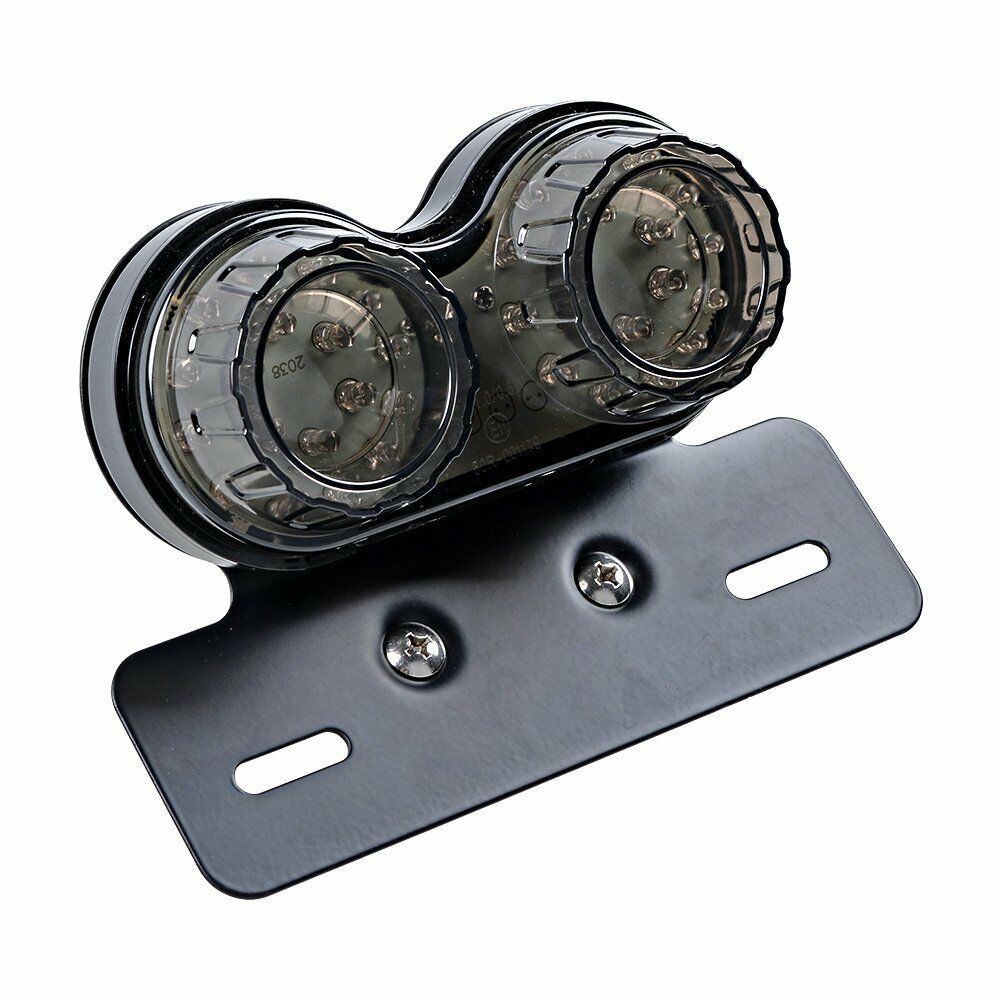 Motorcycle License Plate Smoke LED Brake Tail Turn Signal Light Bobber ATV Lamp