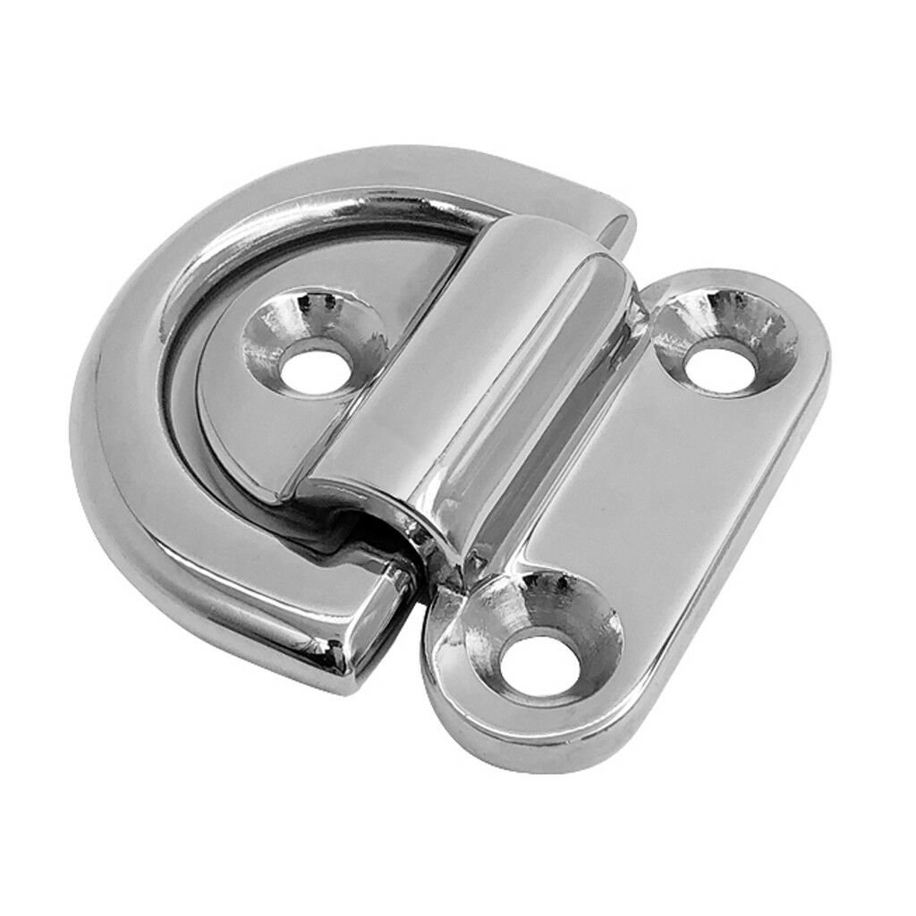 4 Pcs Folding Pad Eye Lashing D Ring Tie Down Anchor Point Marine Trailer