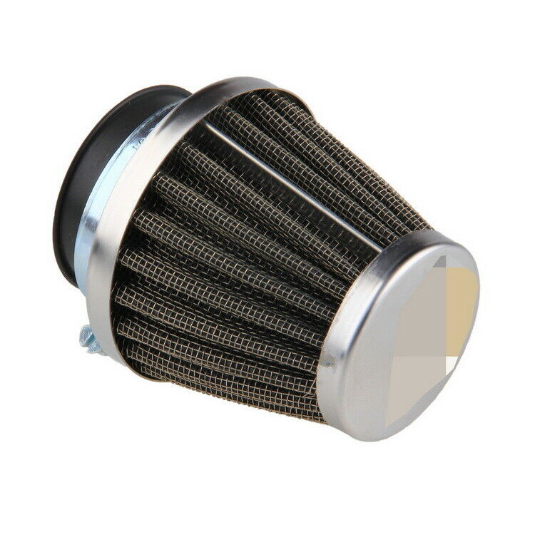 1PC Chrome 42mm Engine Inlet Motorcycle Air Filter Intake Cleaner Universal Fit