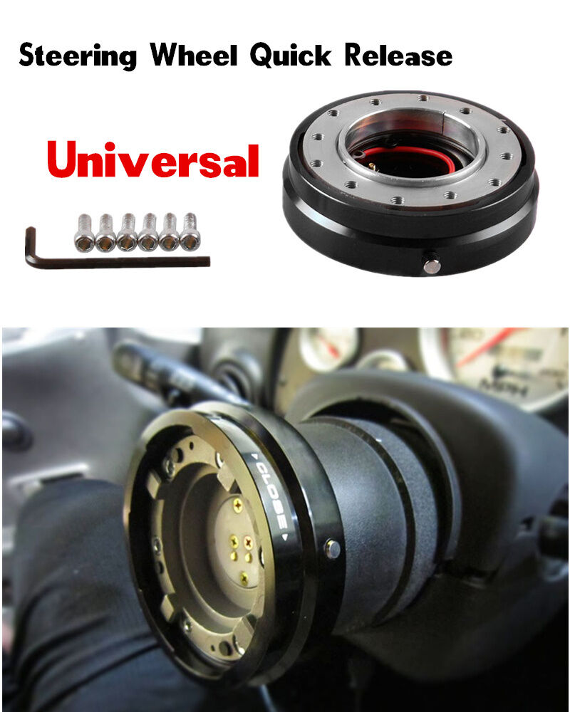 Car black Steering Wheel Quick Release Hub Adapter Snap Off Boss Kit with screws