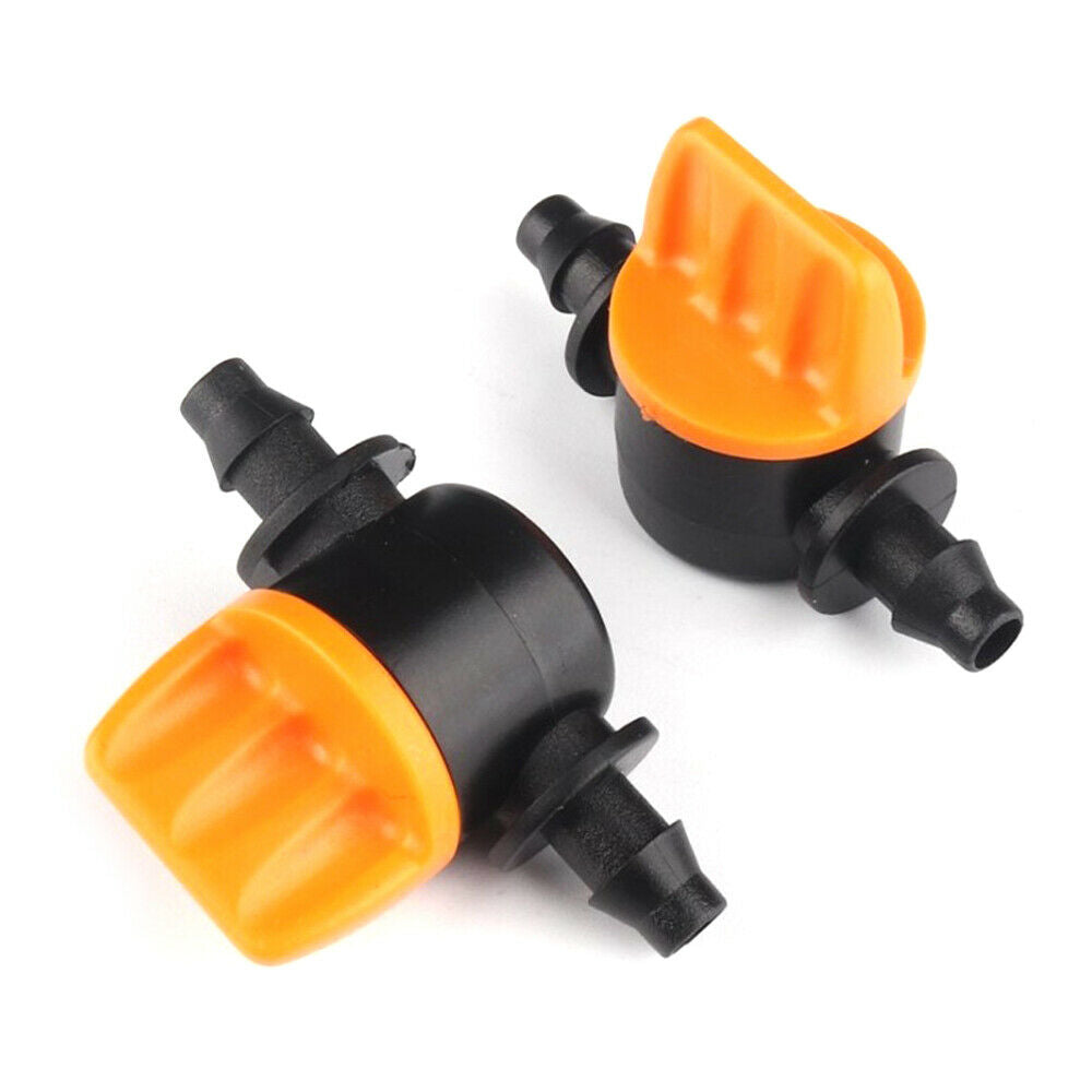 10Pcs 4/7mm Micro Hose Garden Irrigation Barbed Water Flow Control Valve Drip