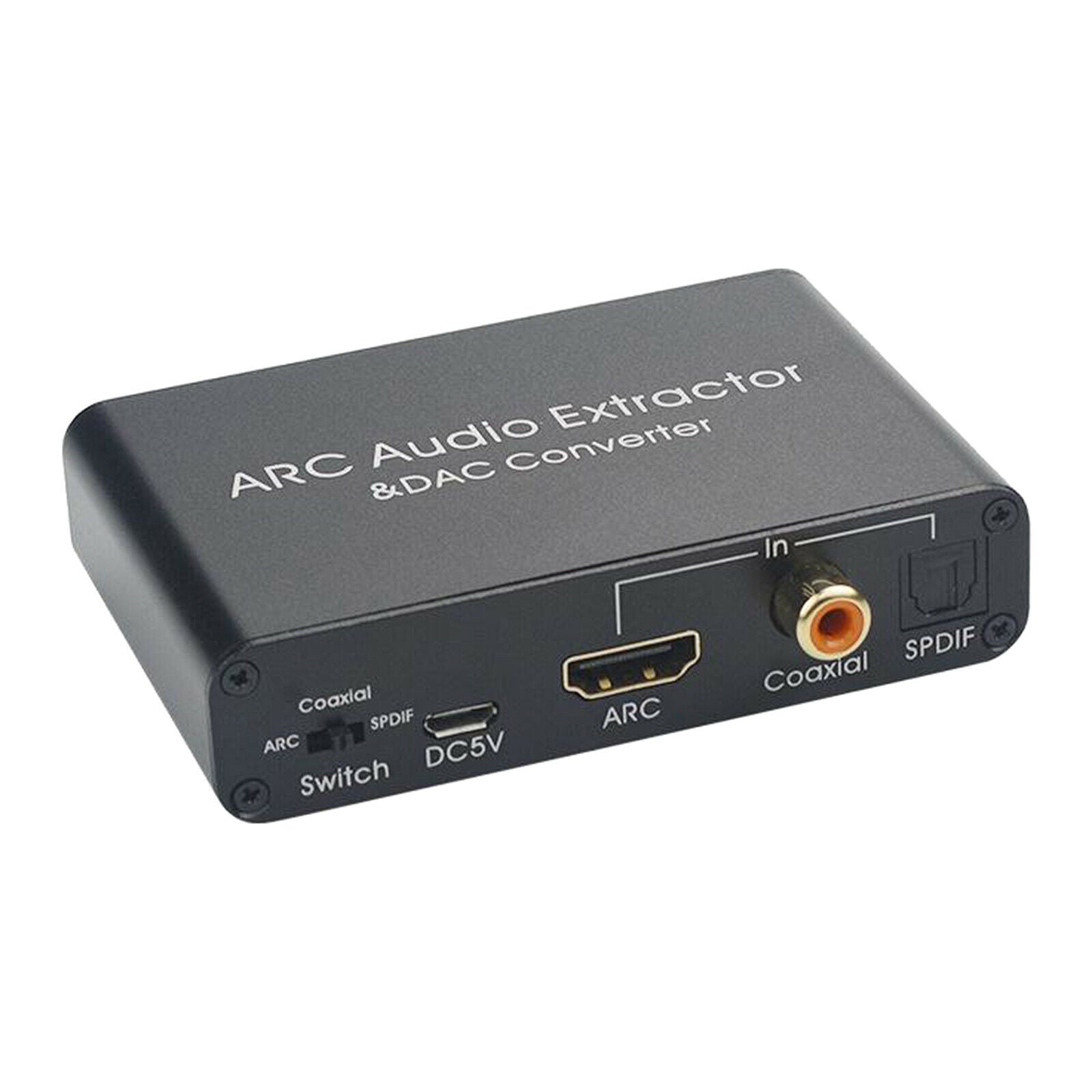 Aluminum   ARC Audio Extractor Adapter & DAC Converter for Home Theater