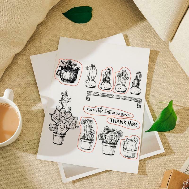 Cactus DIY Silicone Clear Stamp Cling Seal Scrapbook Embossing Album Decor Craft