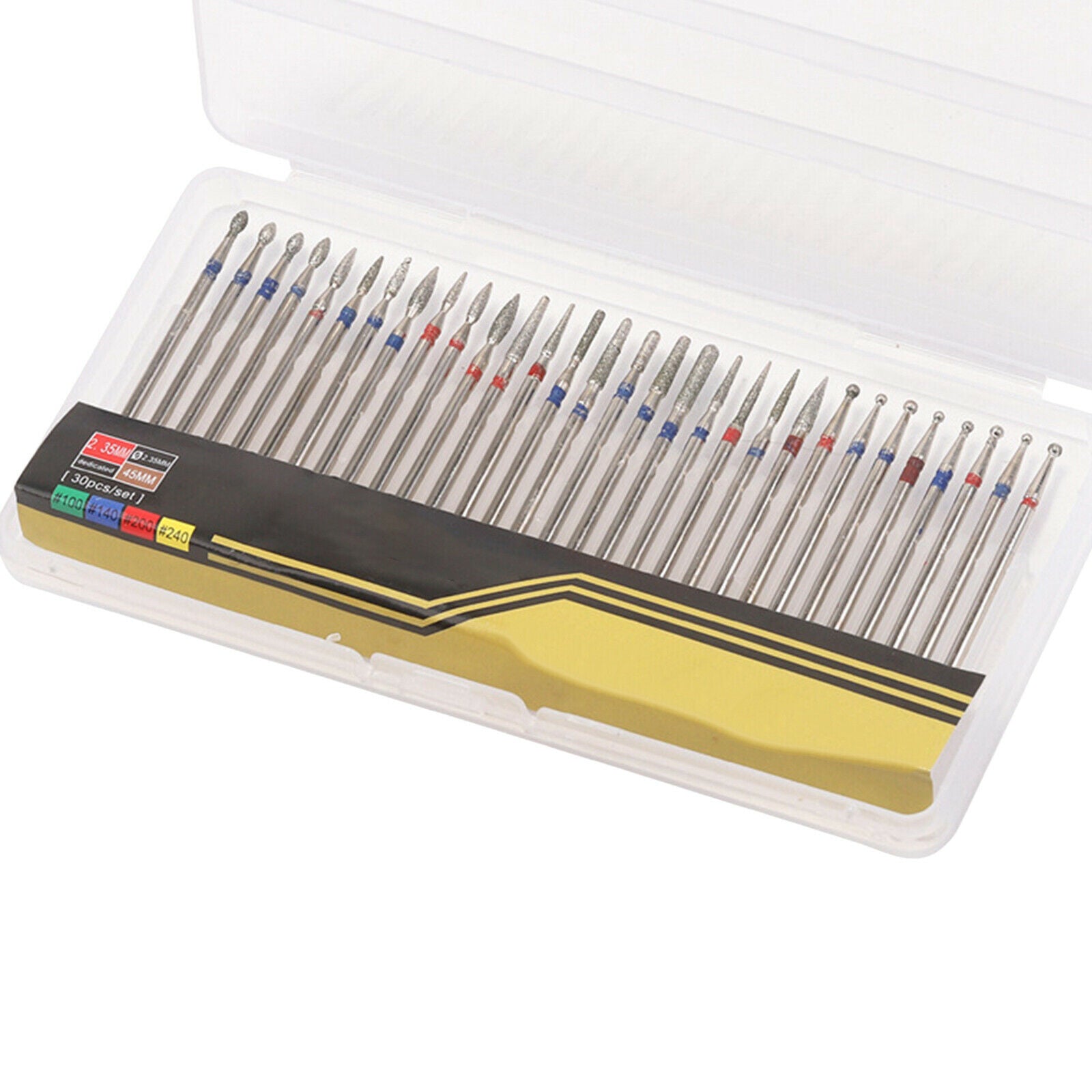 30pcs Nail Drill Bits Kits for Remove Poly Acrylic Nails Pedicure Home Use