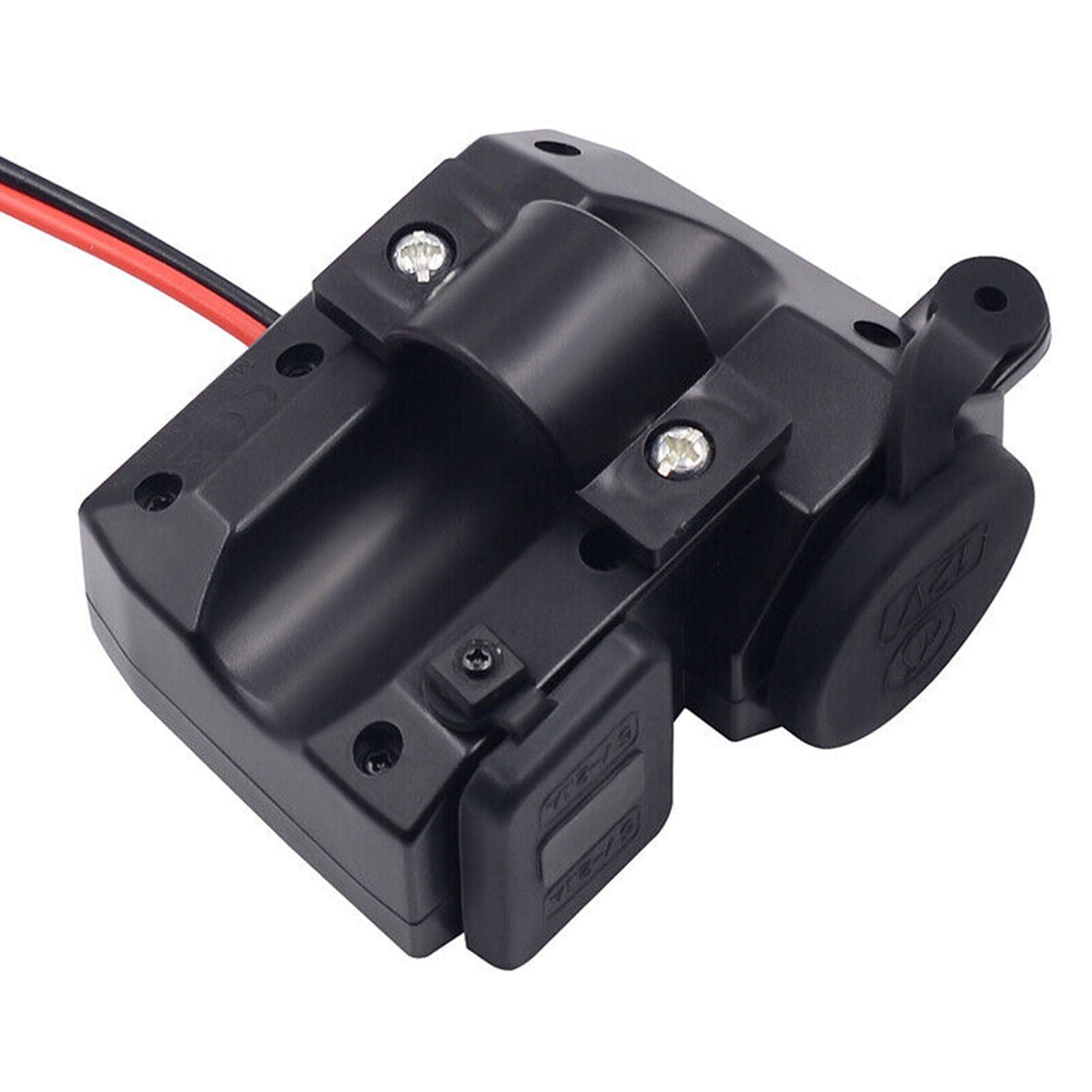12V Motorcycle Cigarette Lighter Dual USB Power Socket Charger Switch Waterproof