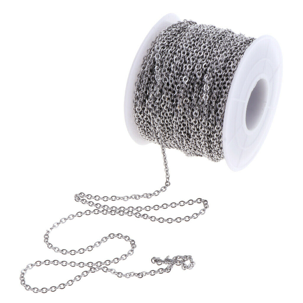 13yd Stainless Steel Chain 2mm Wide DIY Necklace Bracelet Keyring Crafts