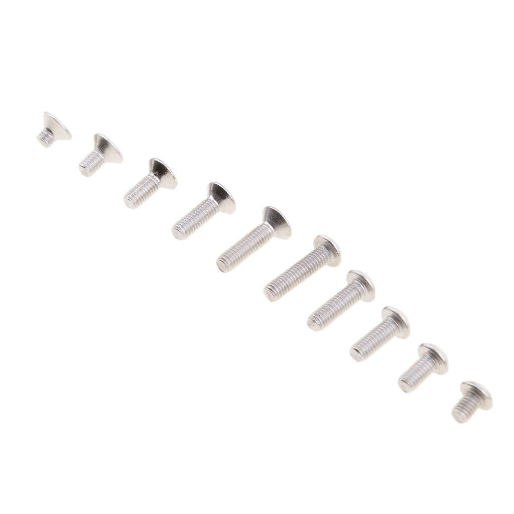 720pcs M3 3mm Alloy Steel Black Flat Head Allen Bolts Hollow Head Screws