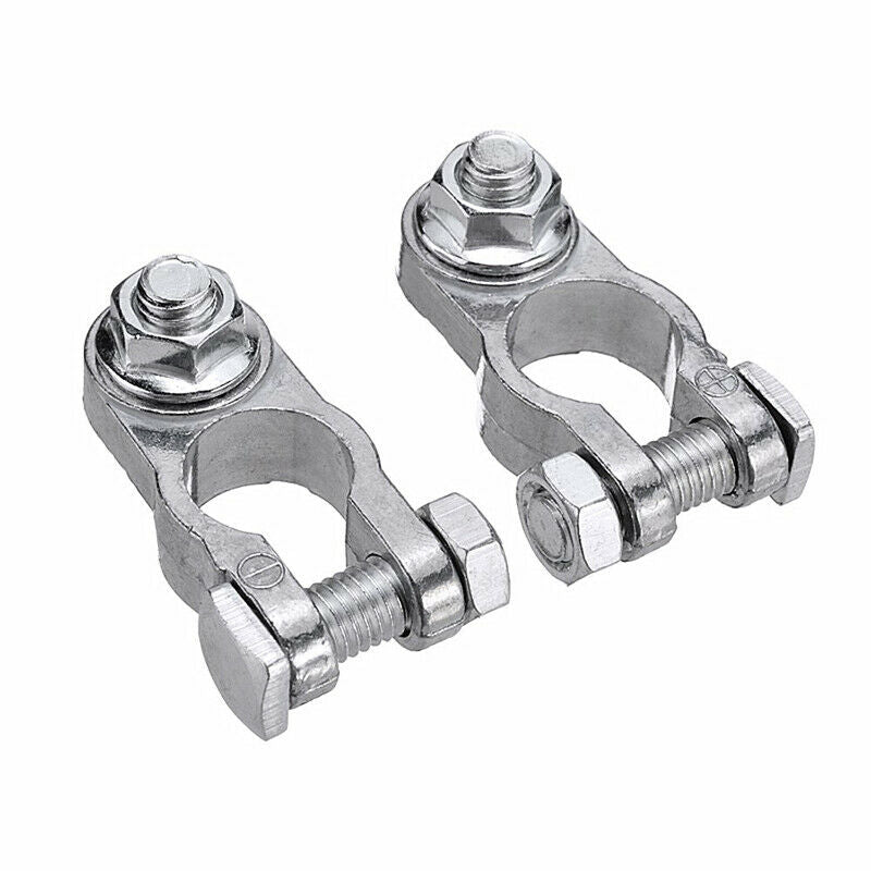 2PCS Car Battery Clamp Terminal Connector Aluminum Zinc Pile Head 16-18mm Copper