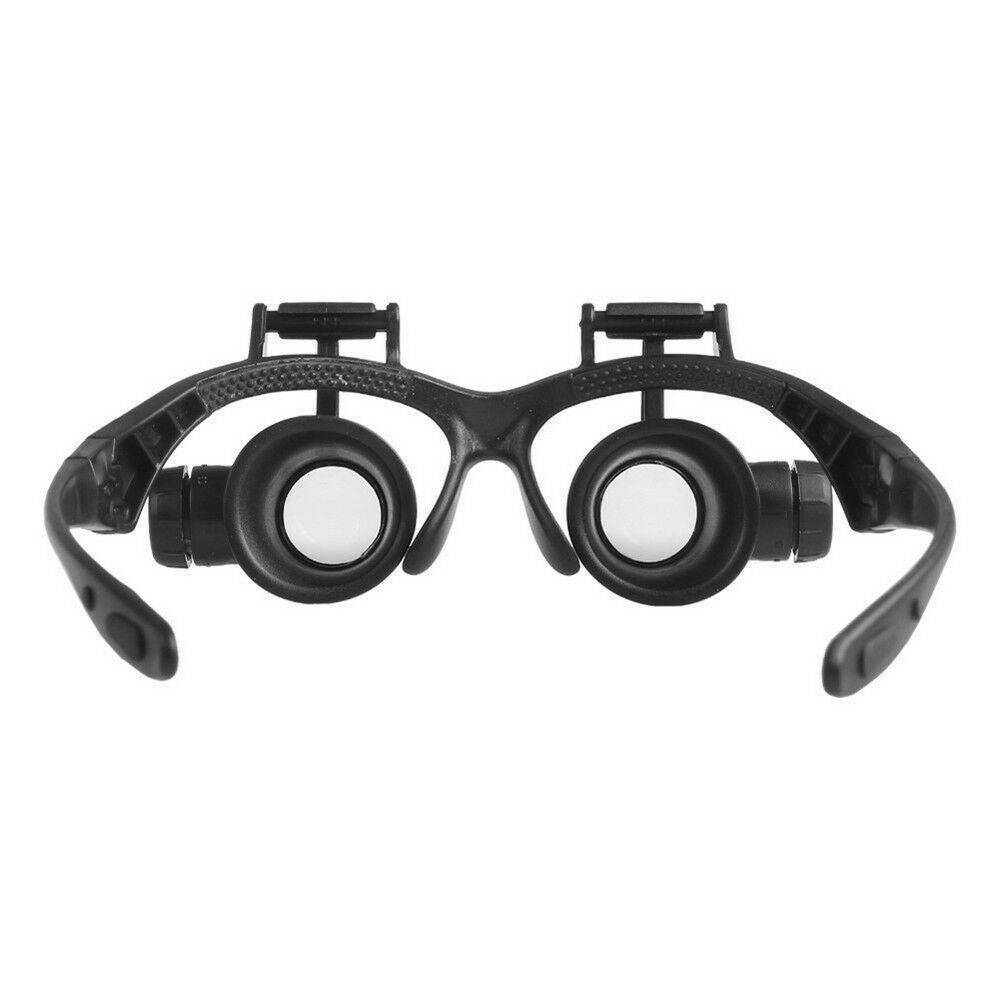 Magnifier Magnifying Eye Glasses Loupe 8 Lens & LED Light Jeweler Watch Repair.