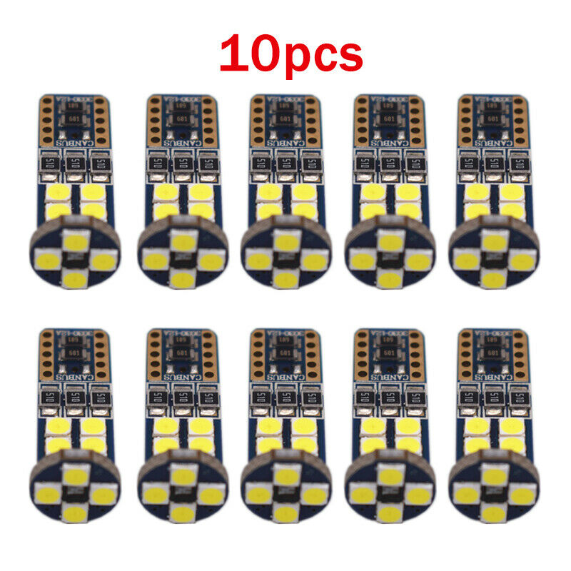 10PCS Canbus T10 3030 12 SMD LED White Car Side Light Lamp License Plate Bulbs