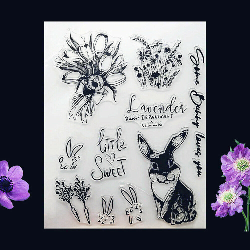 Rabbit Clear Stamp Seal Scrapbooking Pottery Embossing Album Card Art Craft DIY