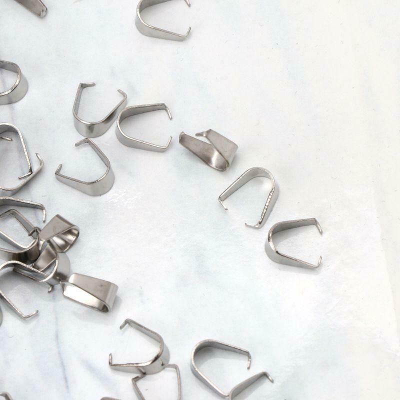60Pcs Pinch Clip Bail Clasp Dangle Charm Bead Pendant Connectors Jewelry Making