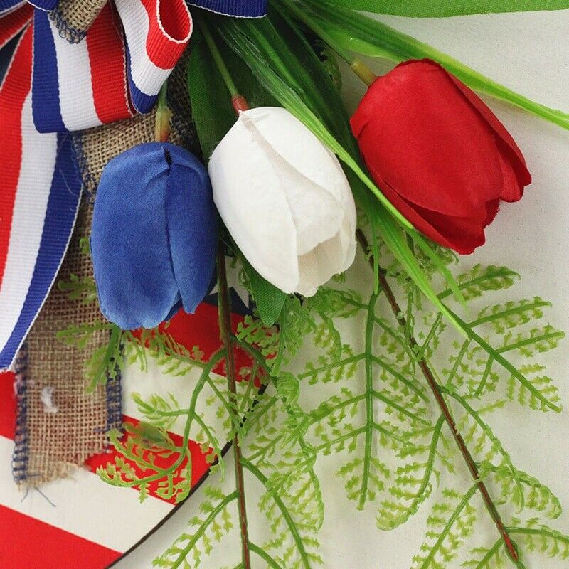4Th of July Hanging Wooden Sign American Patriotic Independence Day Home WinL9O4