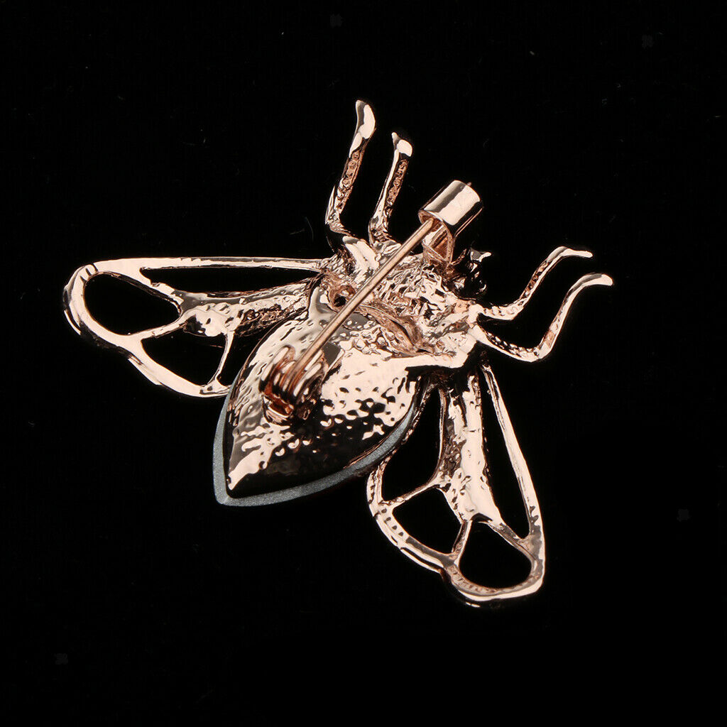 2pcs Crystal Rhinestone Insect Bee Brooches Pins For