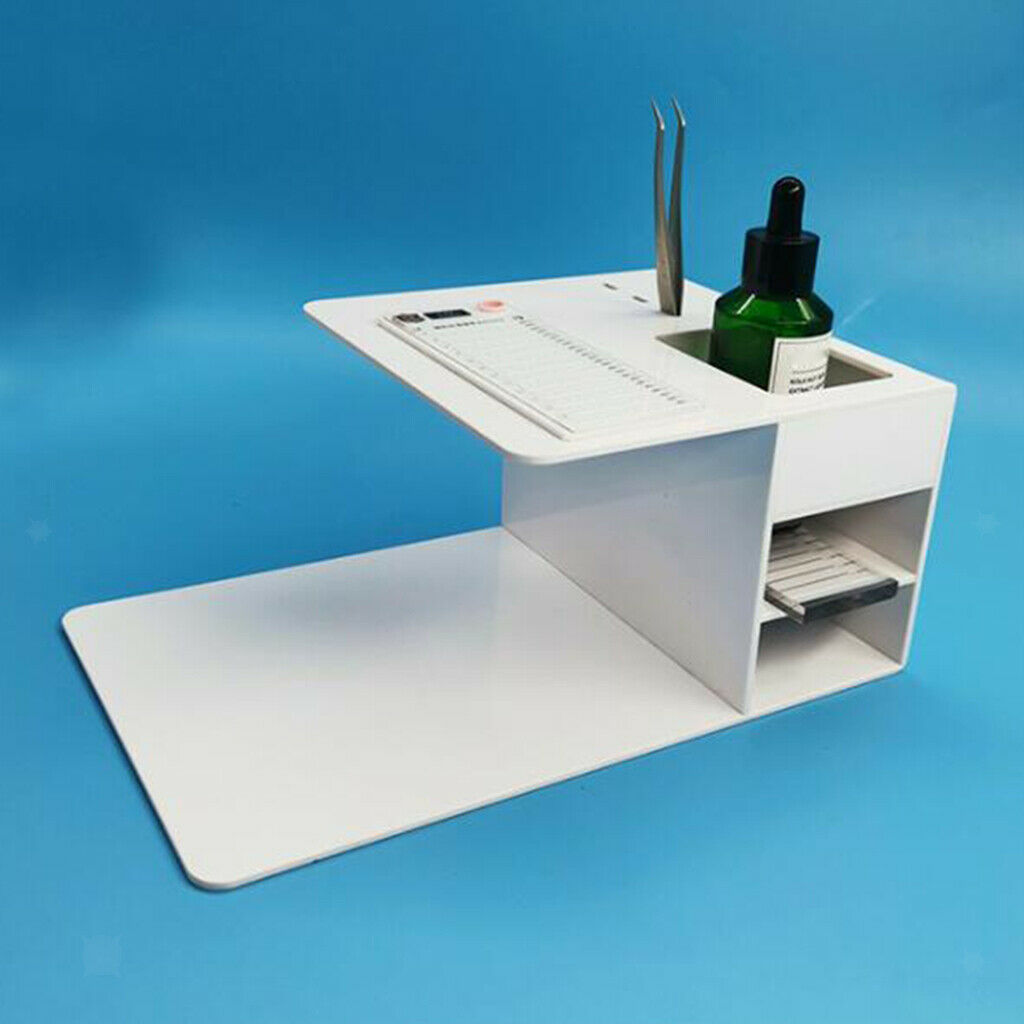 White Acrylic Eyelash Extension Organizer Storage Pillow Shelf for Salon Makeup