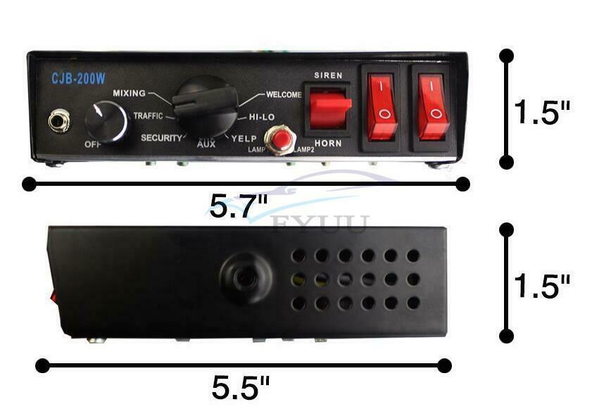 12V Vehicle Mic Speaker System 9 Modes Emergency Sound Siren Amplifier Box Unit