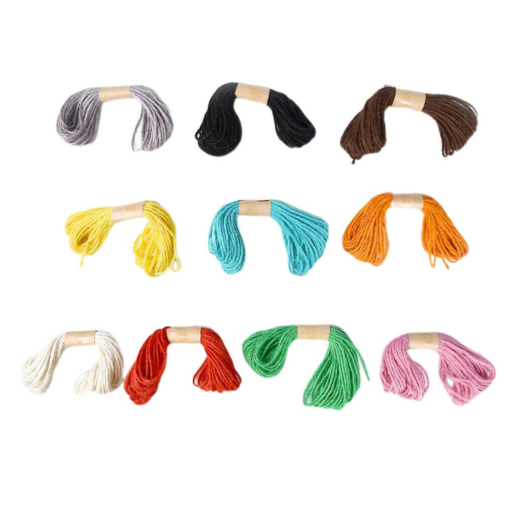 Jute Twine 10 Roll Strong Cord Rope String for DIY Art Craft Gift Wrapping Home