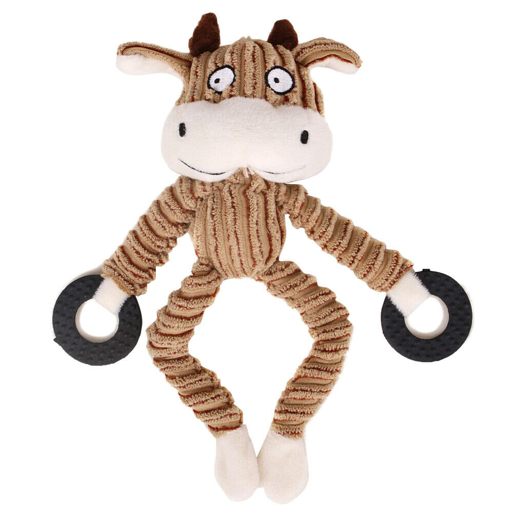 2 Pcs Dog Cartoon Chew Toys, Cute Plush Squeaky Sounds for Puppy Small Dogs