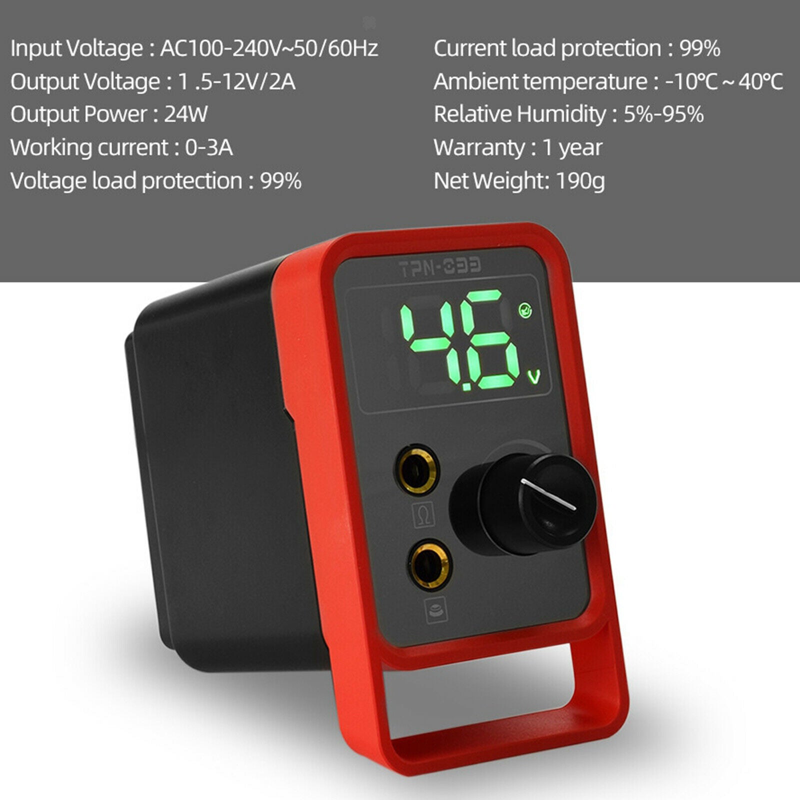 Tattoo Power Supply Kit - Professional Mini Power Supply UK Cord LCD Tattoo