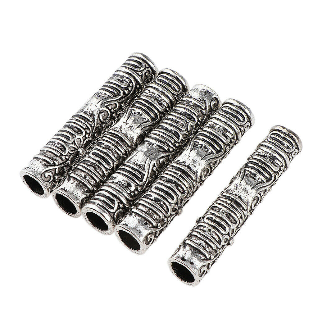 10x Long Hair Cuffs Alloy Dreadlock Beads For DIY Hairstyle Braids Ponytail