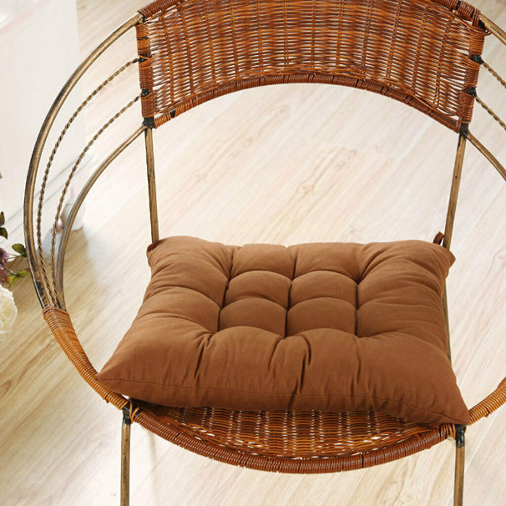 2x 40x40cm Cotton Seat Cushion Chair Cushion Seat Cushion Garden Decor Brown
