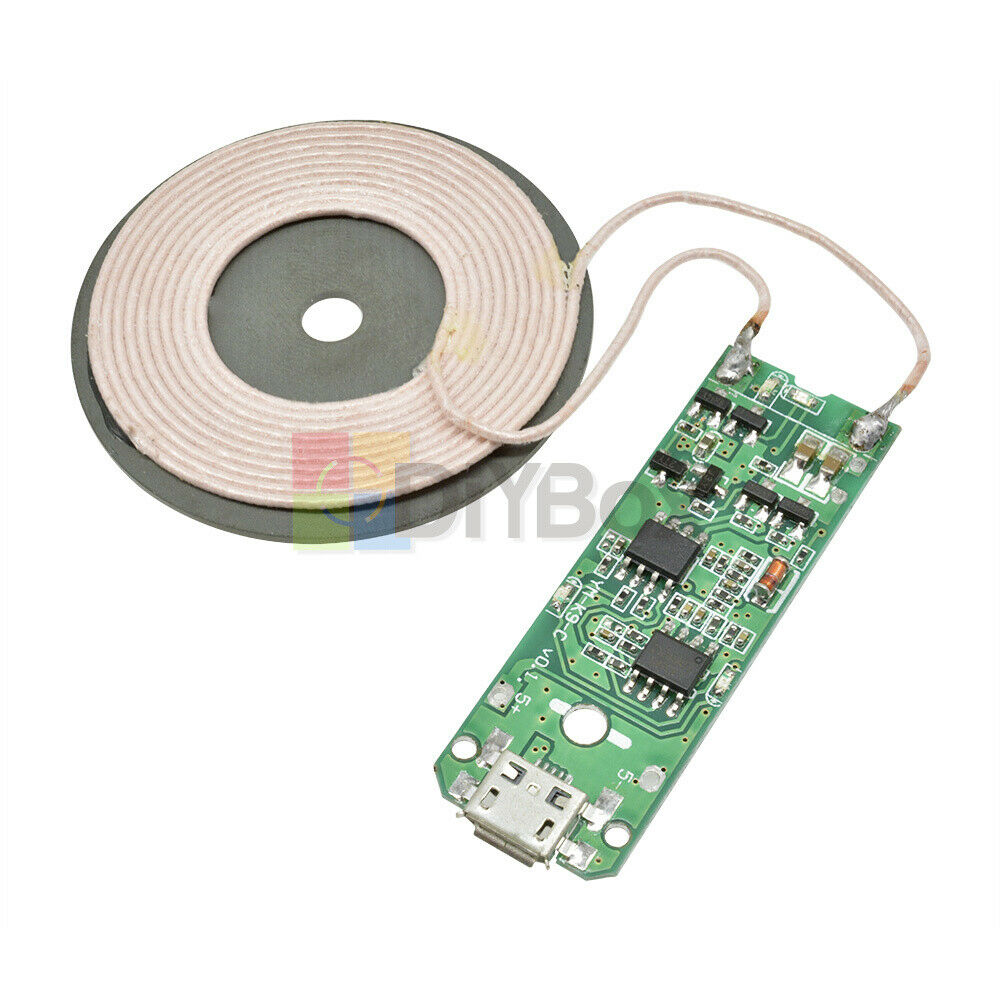 Qi Charger Wireless Module Transmitter Base PCBA Board Coil Universal w/ LED