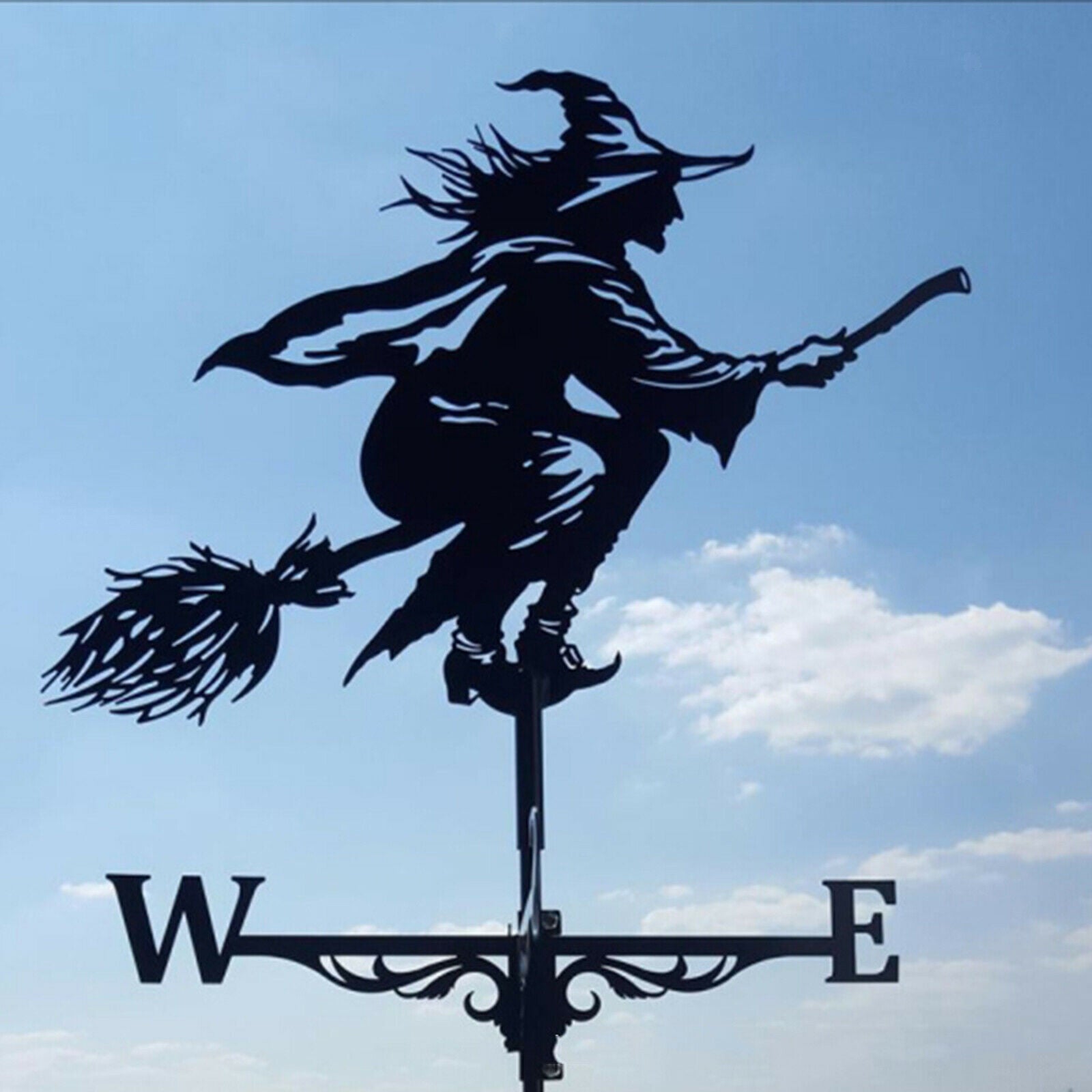 Witch Shape Weathervane Weather Vane Yard Garden Scene Ornament 30inch Tall