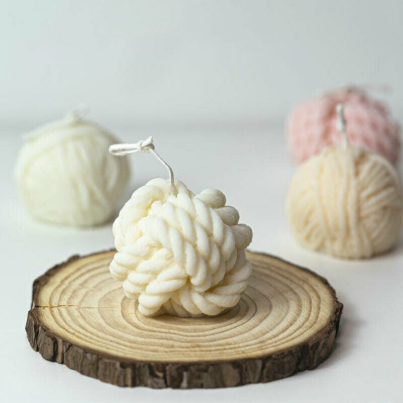 Woolen Ball Candle Mold Silicone Nordic Yarn Ball DIY Wax Soap Crafts MouldSJCA