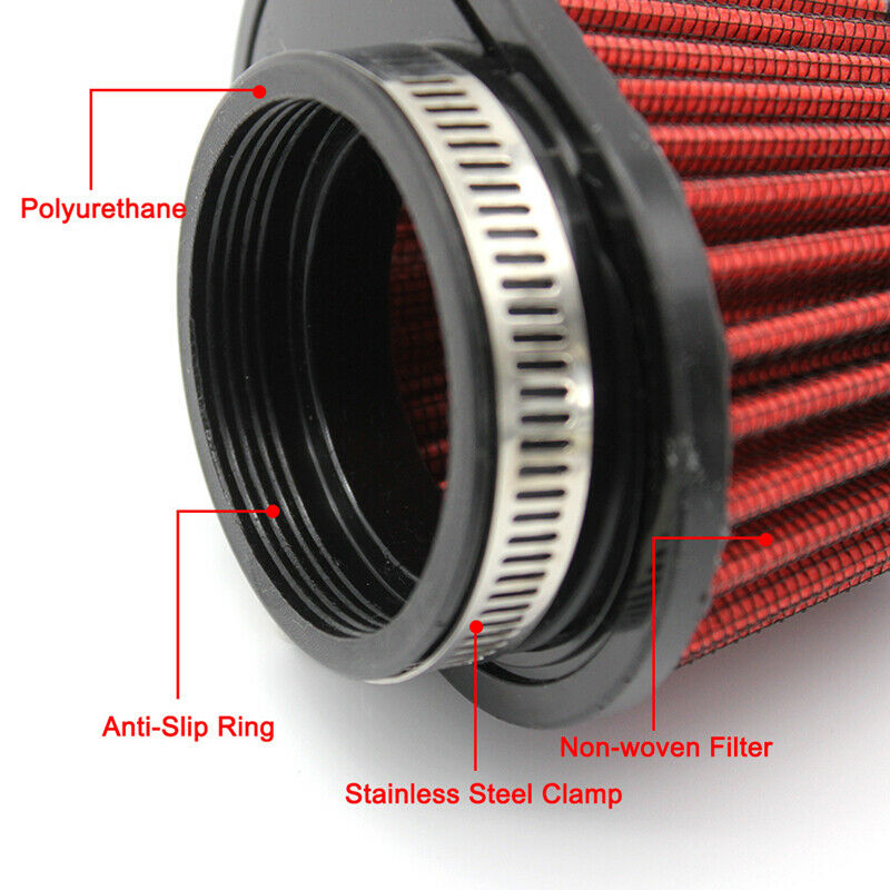 60mm Air Filter ATV Bike Cylinder Carburetor Cleaner Oval Intake Tube Universal