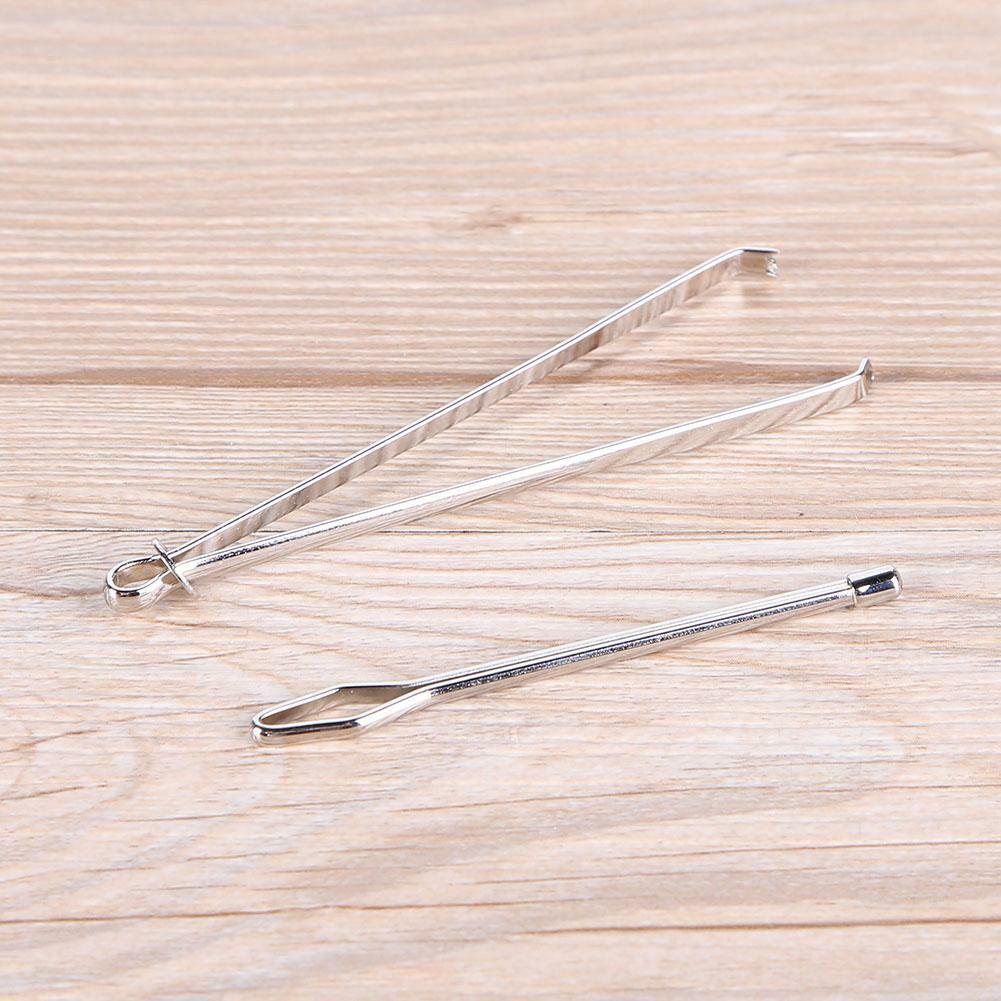 2pcs/set Stainless Steel Cited Clips Elastic Belt Wearing Rope Weaving Tool Kit