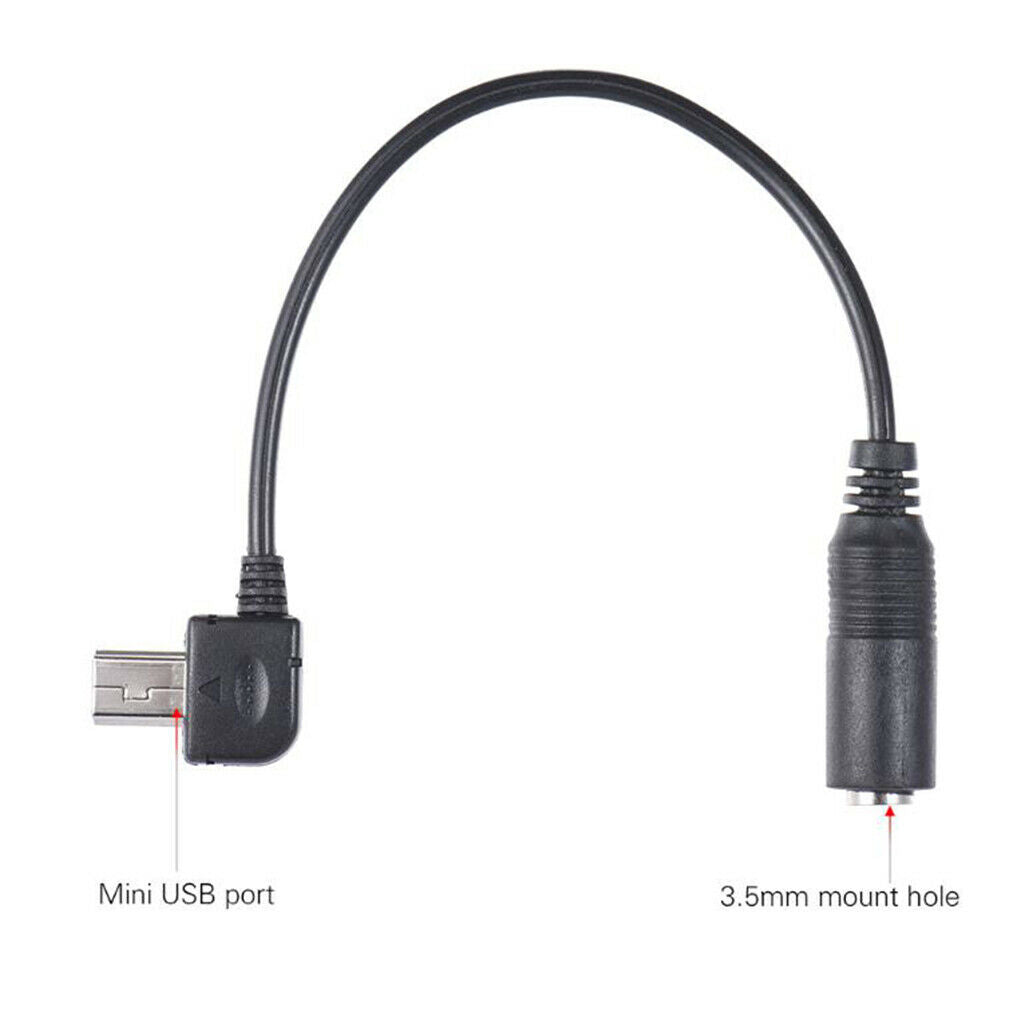 External Stereo Microphone 3.5 mm Mini USB Mic Adapter Cable for GoPro Hero 3+ 4