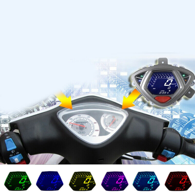 DC12V Motorcycle LCD Digital Odometer Speedometer Tachometer Gauge Meter Gauge