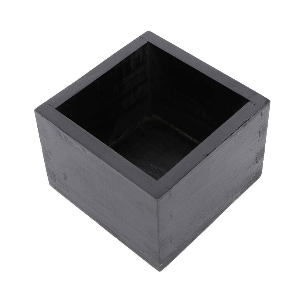 Wooden Square Storage Box Case for Jewelry Flower Craft Gift Black 2