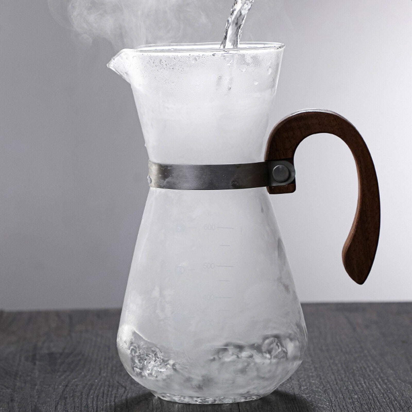 1pc Pour Over Coffee Maker Carafe Reusable w/ Filter Coffee Pot Teapot