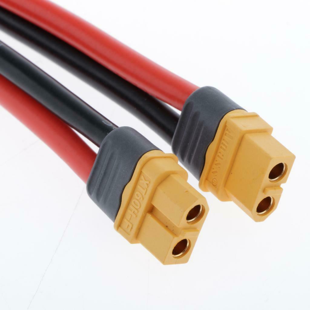 2 Pieces 10AWG XT60 Socket Extension Cable Cable Connector Adapter