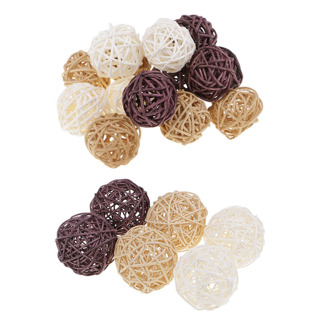 21x Wicker Rattan Balls Wedding Wood Twig Garden Decorations Table Ornaments