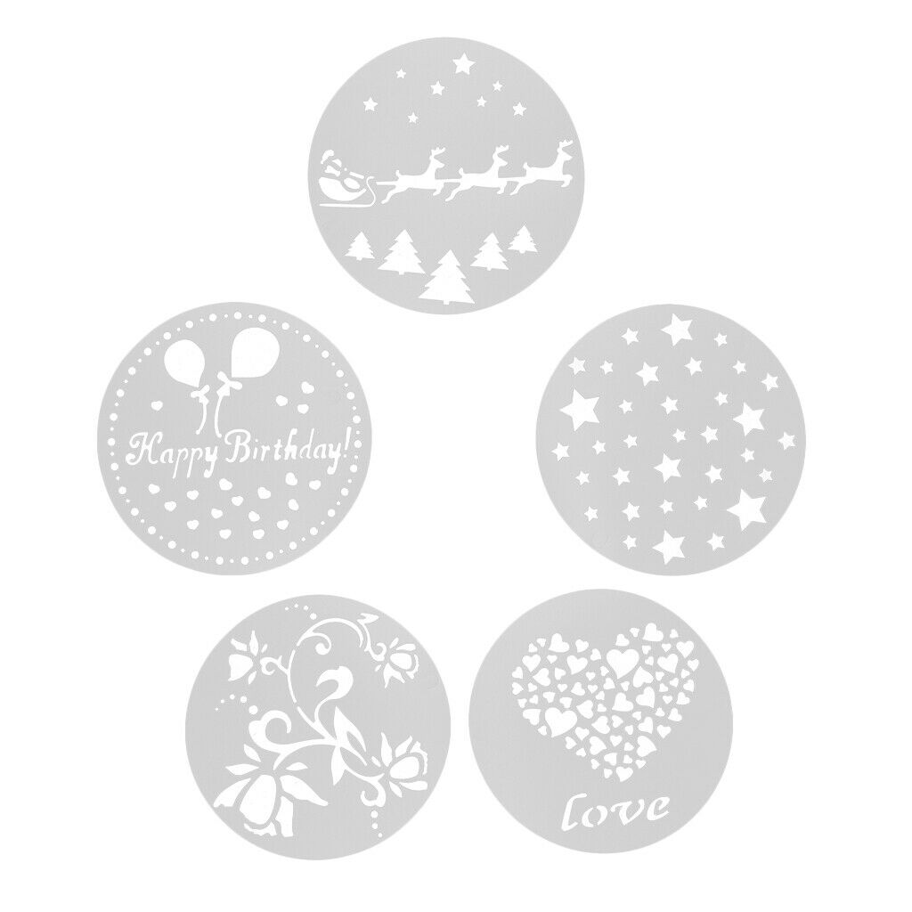 5x Cake Stencil Resuable Fondant Template DIY Mold for Bakery Restaurant Home