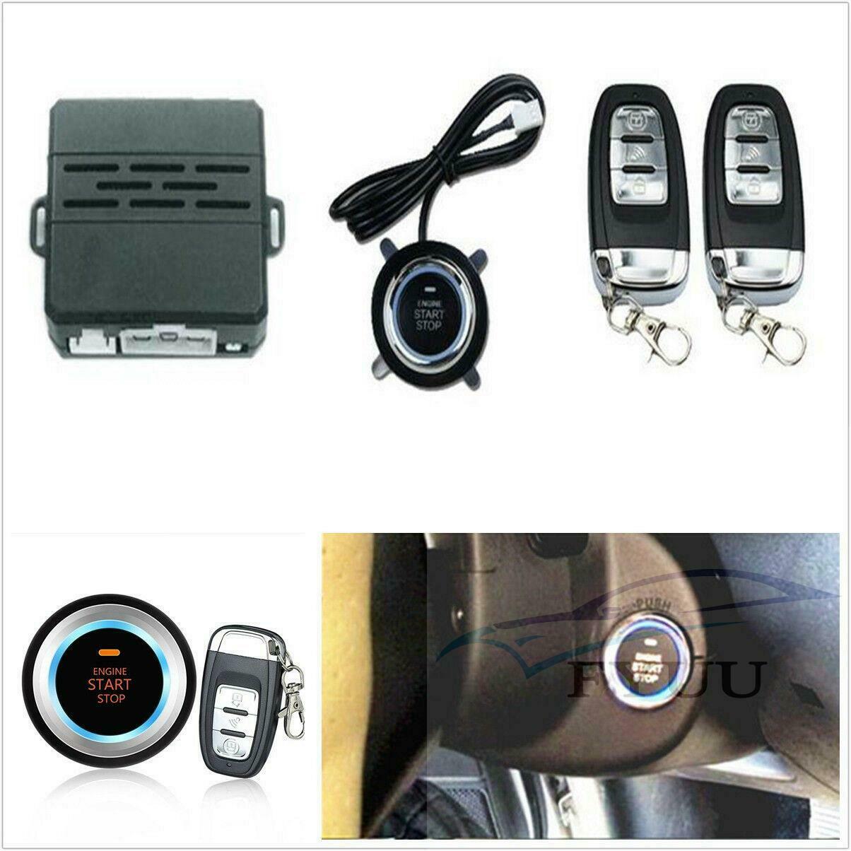 D7 Universal Car Security Alarm System Ignition Engine Start Push Button Remote