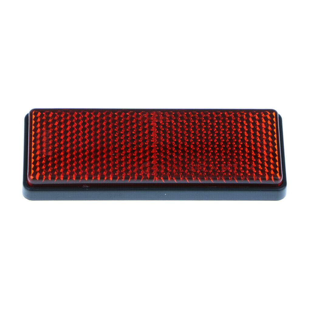 Set of 4 Plastic Car Cycle Reflector Strips On Self Adhesive White & Red