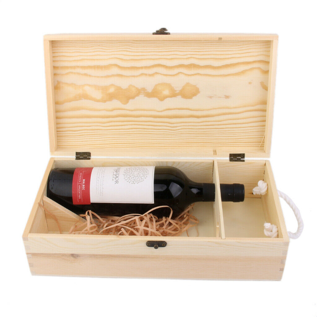 3X 35*19*10cm Dual Bottle Wood Wine Box Carrier Crate Case Best Gift Decoration