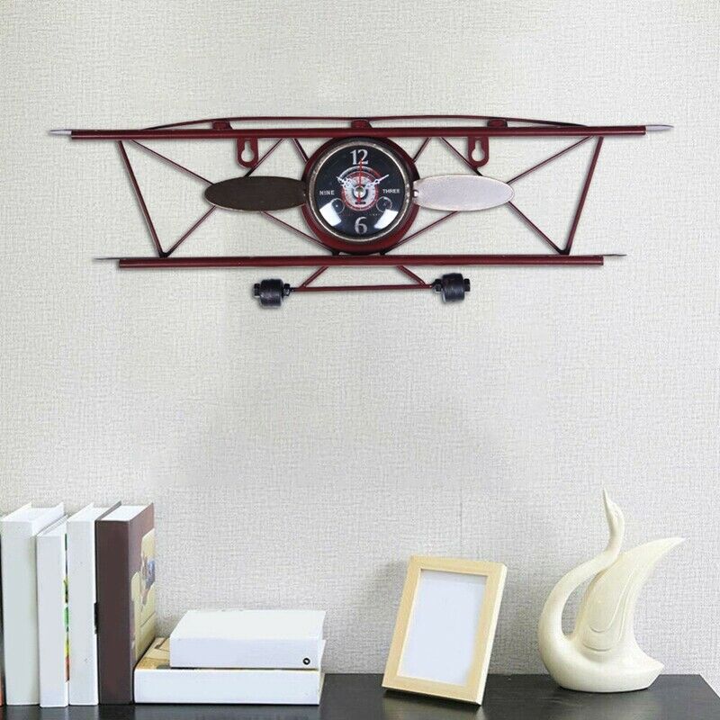 Creative Retro Aircraft Clock, Living Room, Dining Wall, Wall Decoration, WallH5