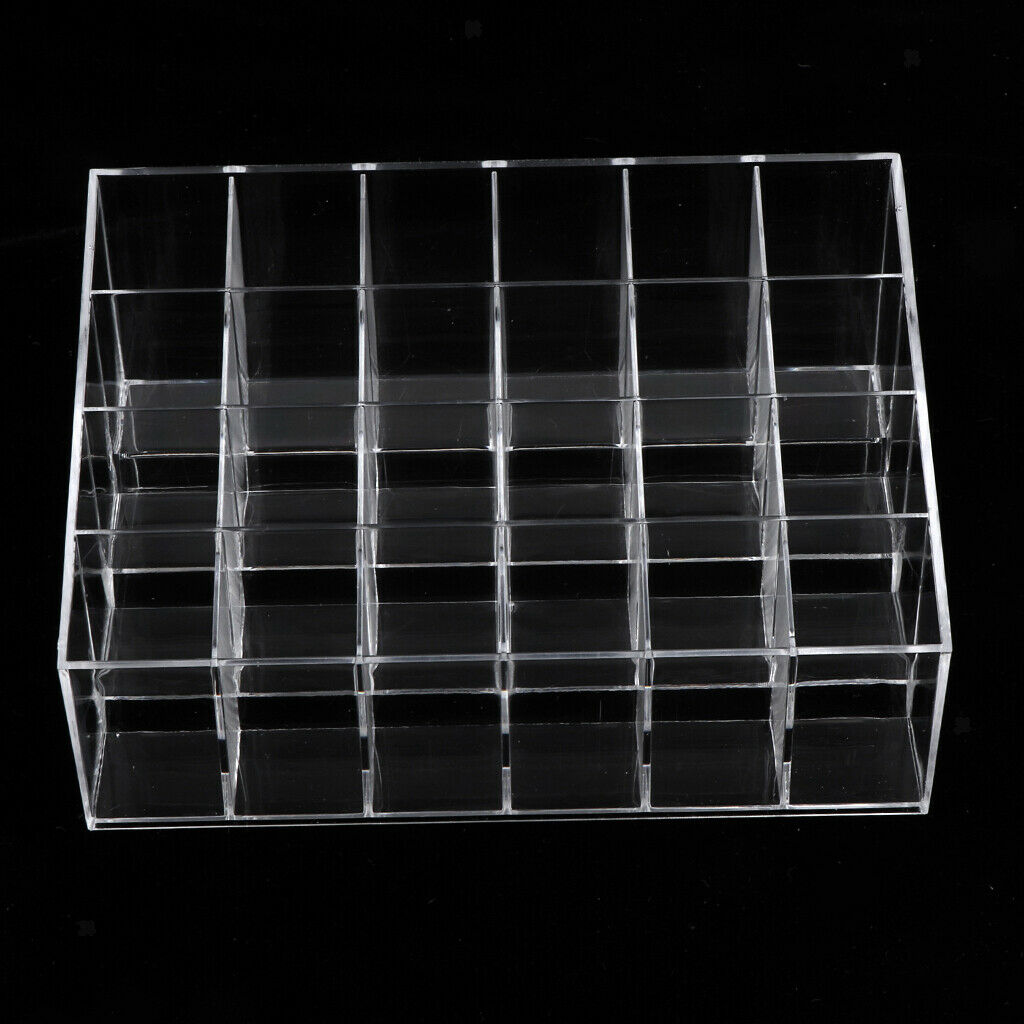 Clear Acrylic 24 Slot Lipstick Lip Gloss Display Rack Holder Stand Organizer