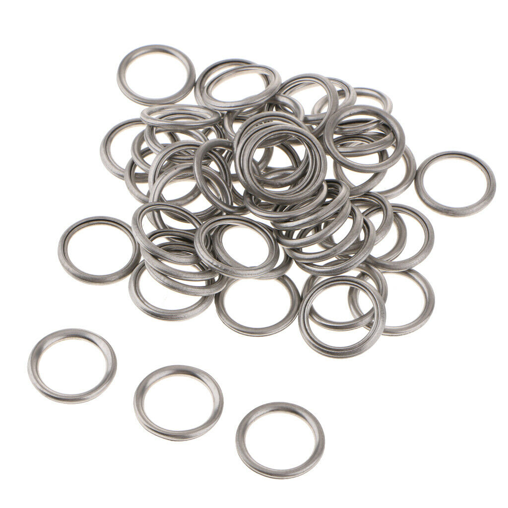 50Pcs 14mm Metal Oil Drain Plug Crush Washer Gaskets For Mitsubishi V5 V6
