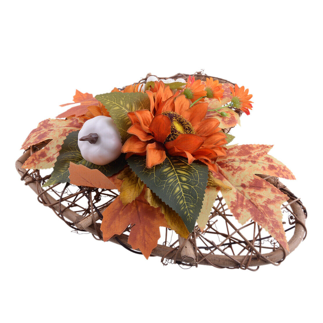 Halloween Fall Door Pumpkin Wreath Autumn Maple Leaf Garland Home Decor B5