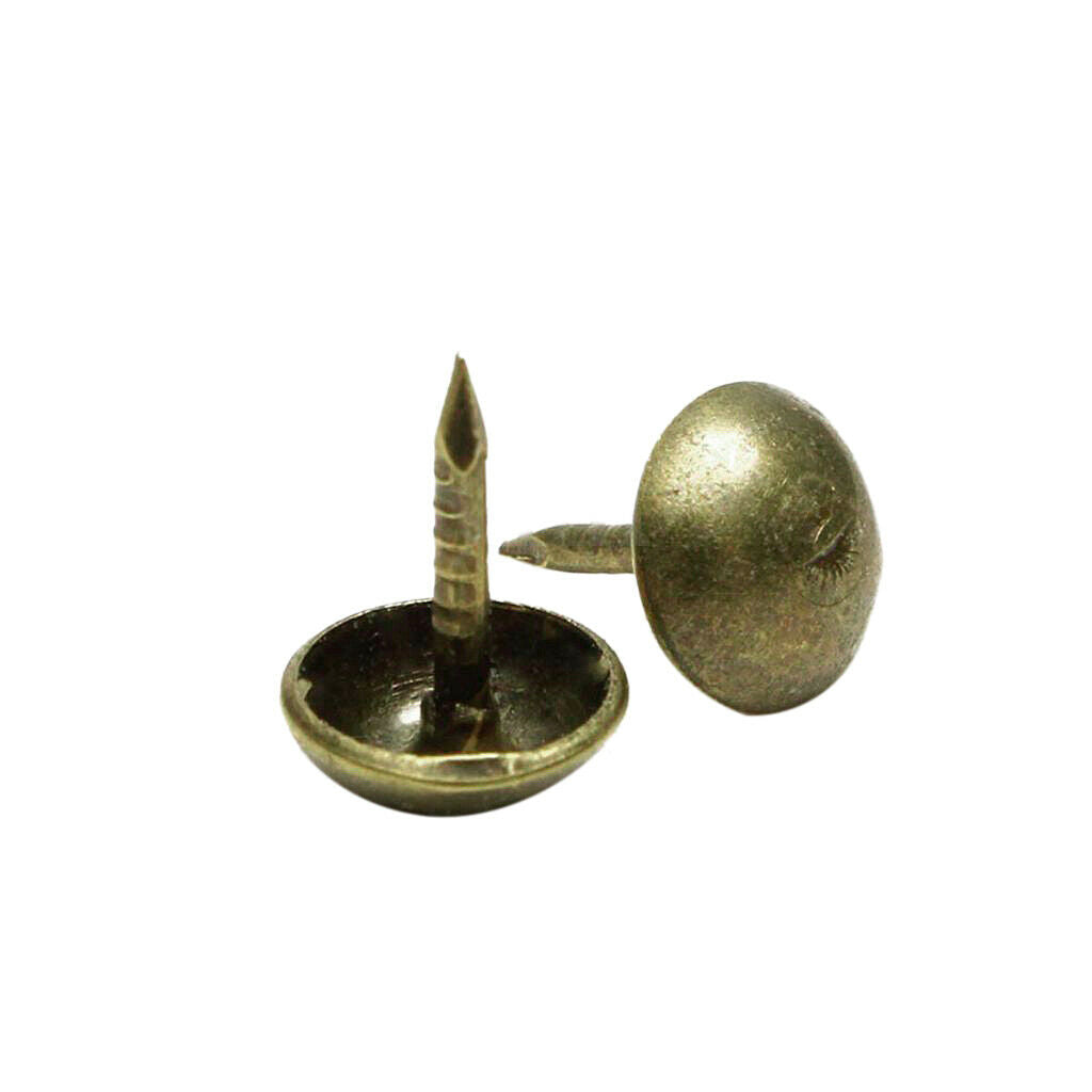 100 x BRONZE UPHOLSTERY NAIL PIN-20mm WIDE HEAD-25mm LENGTH-STUD/ TACKS PINS