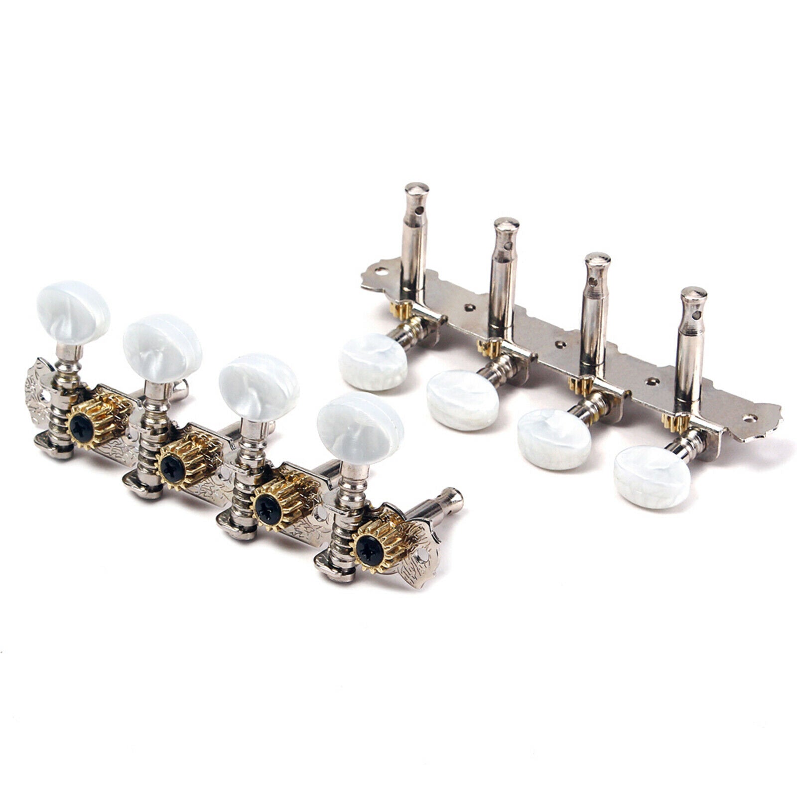 Guitar Mandolin Tuning Pegs Open Knob Round Heads Machine Heads Tuners 4L 4R